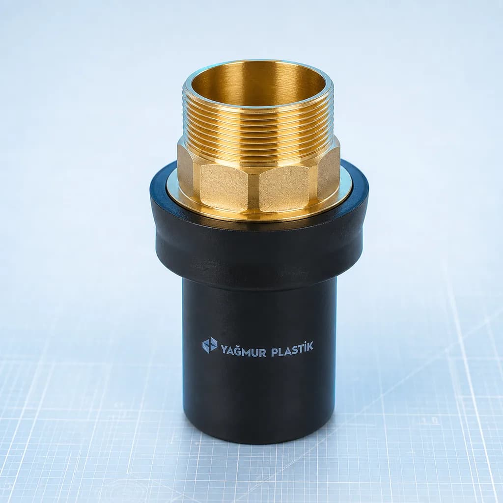 PE Metal Geçiş Adaptörü (Dış Dişli) - Teknik görünüm