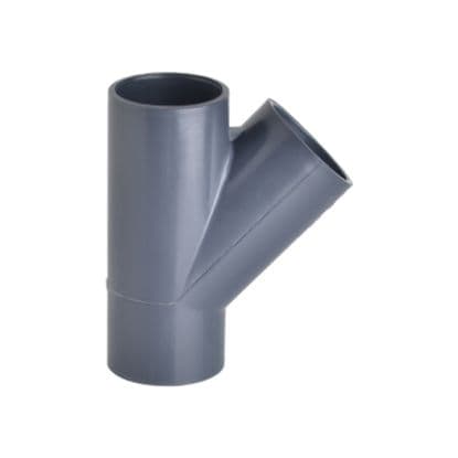 UH-PVC 45° Yapıştırma Muflu Te (Çatal) - U-PVC Yapıştırma Muflu Ek Parçalar